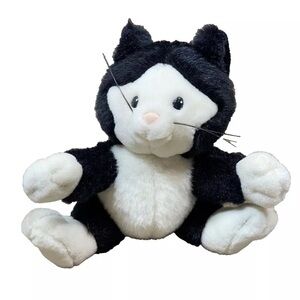 Vintage 80s Russ Caress Soft Pets Black White Cat #564 Plush Stuffed Carlton Jr